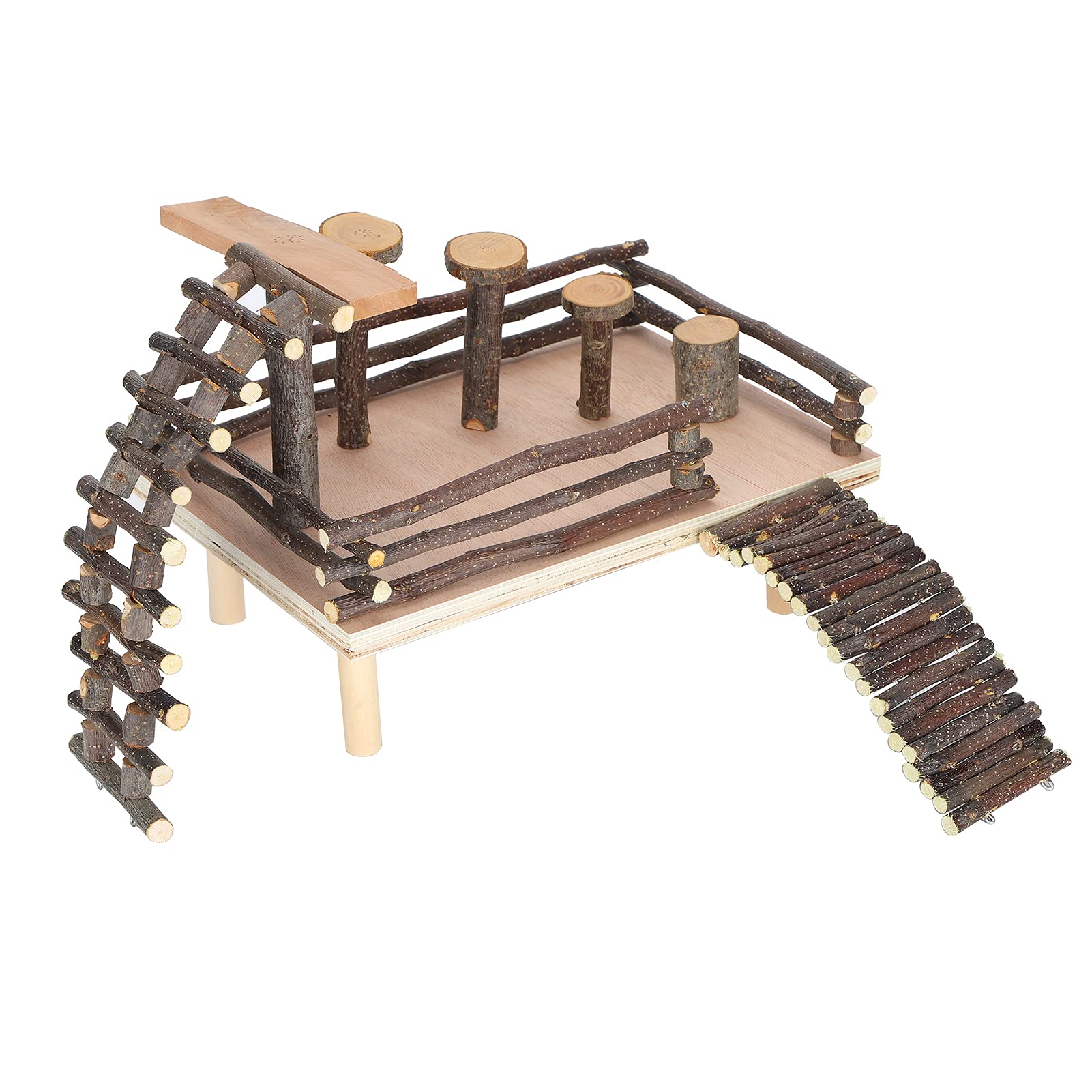 Escalera para Hámster, Juguete para Parque Infantil con Múltiples Plataformas para Mascotas Pequeñas, Applewood Fitness Steps