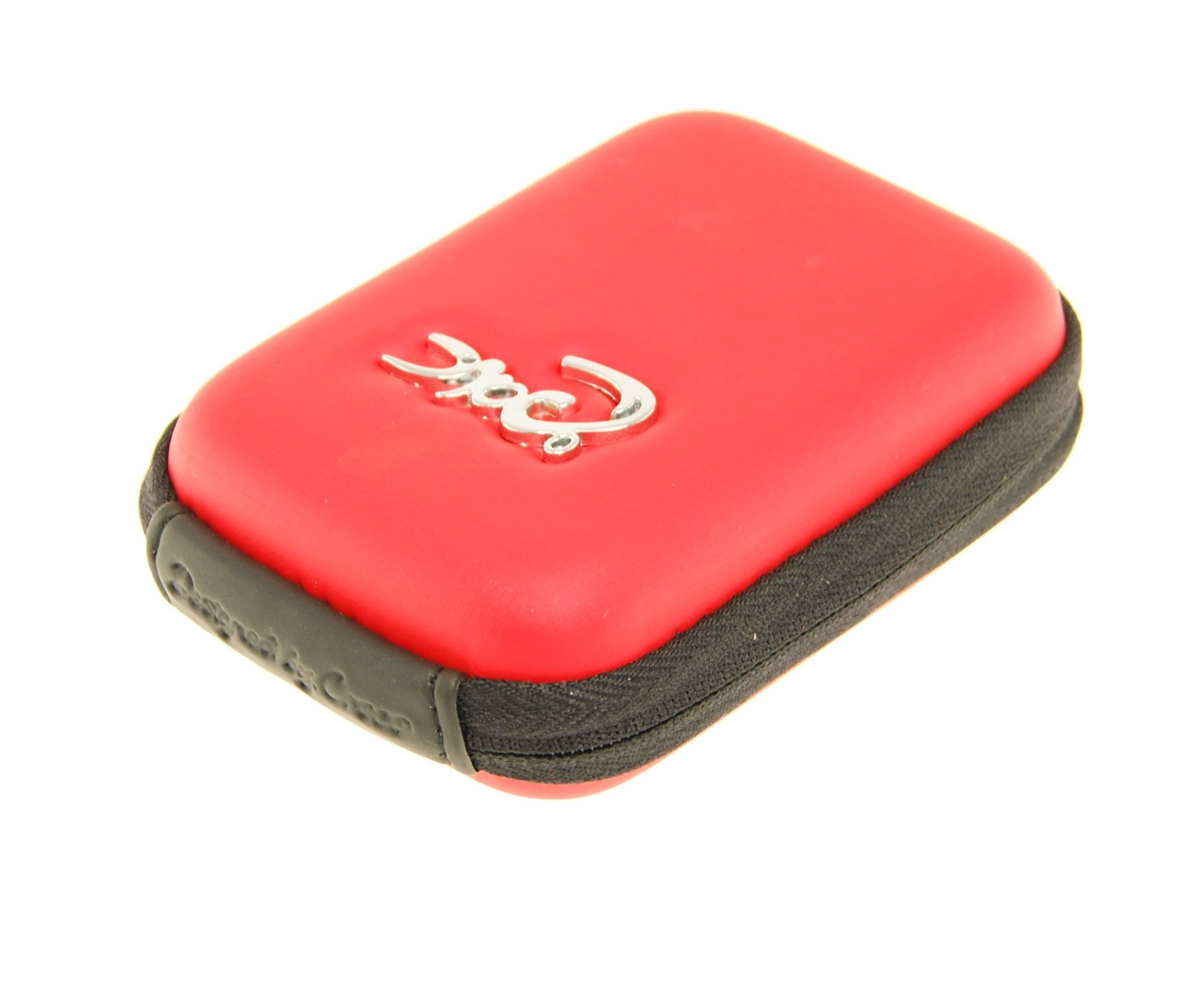 Croco® Shock Proof Water Resistant Digital Camera Case Bag - Multiple Colour (for Canon, Fuji, Sony, Panasonic Lumix, Samsung, Nikon, Pentax, Kodak, Olympus & More [Internal size 115 x 80 x 30mm MEDIUM] - Red/Black