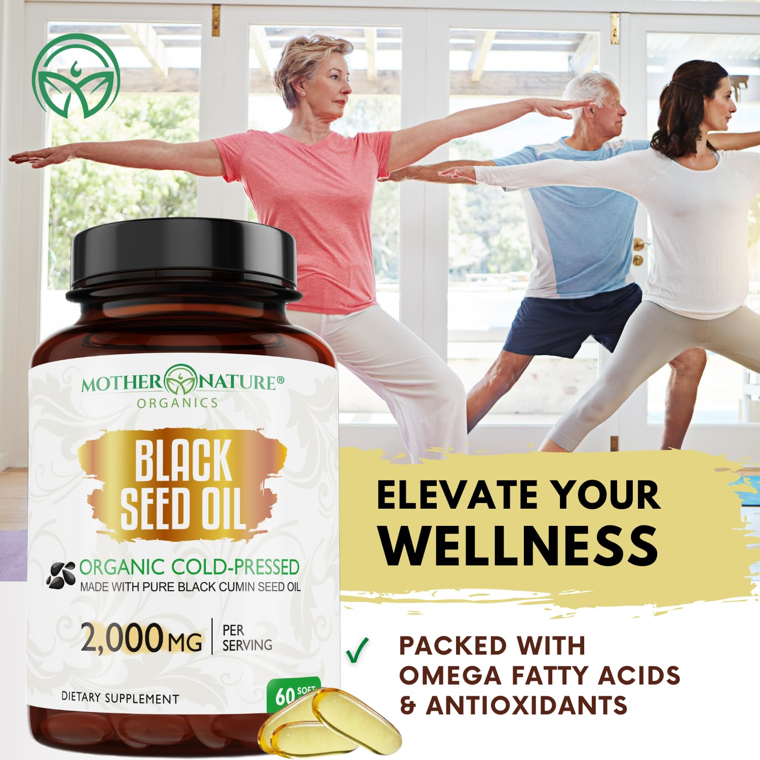 Black Seed Oil Organic Cold Pressed Capsules, 2000mg High TQ, 60 Count — Amazon image 7
