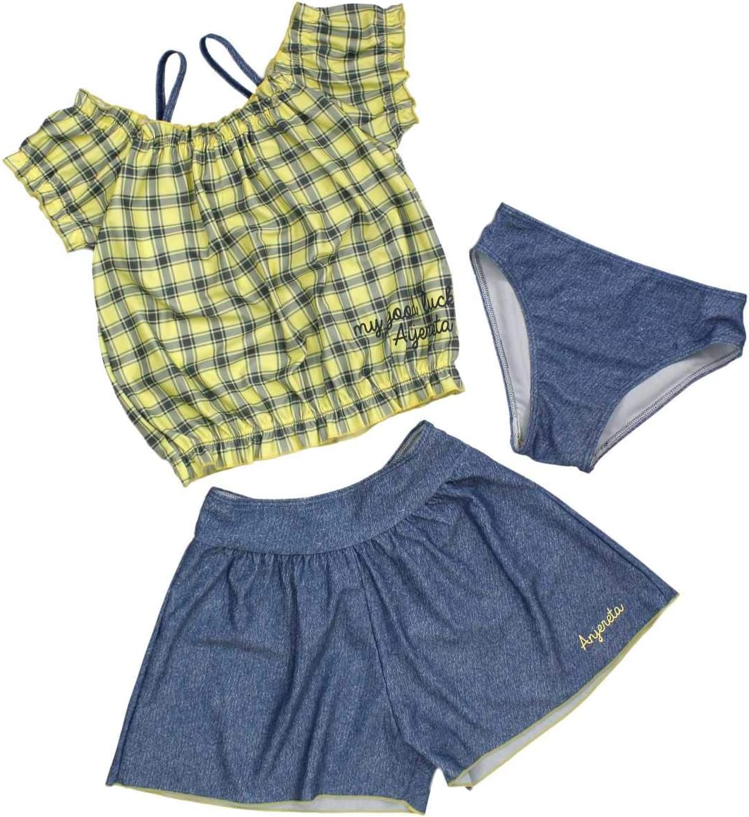 Amazon Co Jp ピアニッシモ ガールズジュニア 水着 女の子 キッズ かわいい おしゃれ 体型カバー 水着 タンキニ Uv 紫外線対策 スイムウエア 子ども水着 プール 海水浴 イエロー 150cm 服 ファッション小物