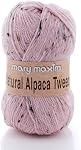 Mary Maxim Alpaca Yarn, Soft, Warm Tweed Yarn for Crocheting and Knitting, Medium Worsted Weight 4, Ideal for Scarves, Sweaters Afghans and Blankets, 262 Yards, Aqua Stripe