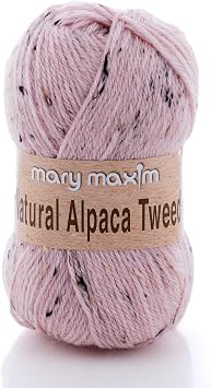 Mary Maxim Alpaca Yarn, Soft, Warm Tweed Yarn for Crocheting and Knitting, Medium Worsted Weight 4, Ideal for Scarves, Sweaters Afghans and Blankets, 262 Yards, Rose Quarts - 1 Skein