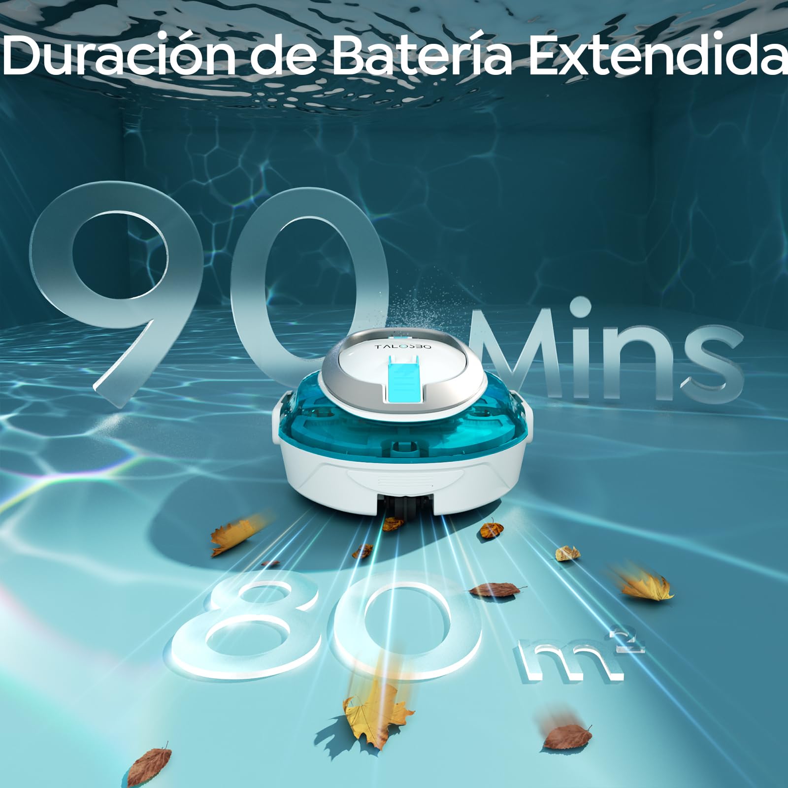 S2 Robot Piscina,Doble Filtración,Robot Limpiafondos Piscina Sin Cable,Doble Motor,90 Minutos de Limpieza,Carga en 2.5h