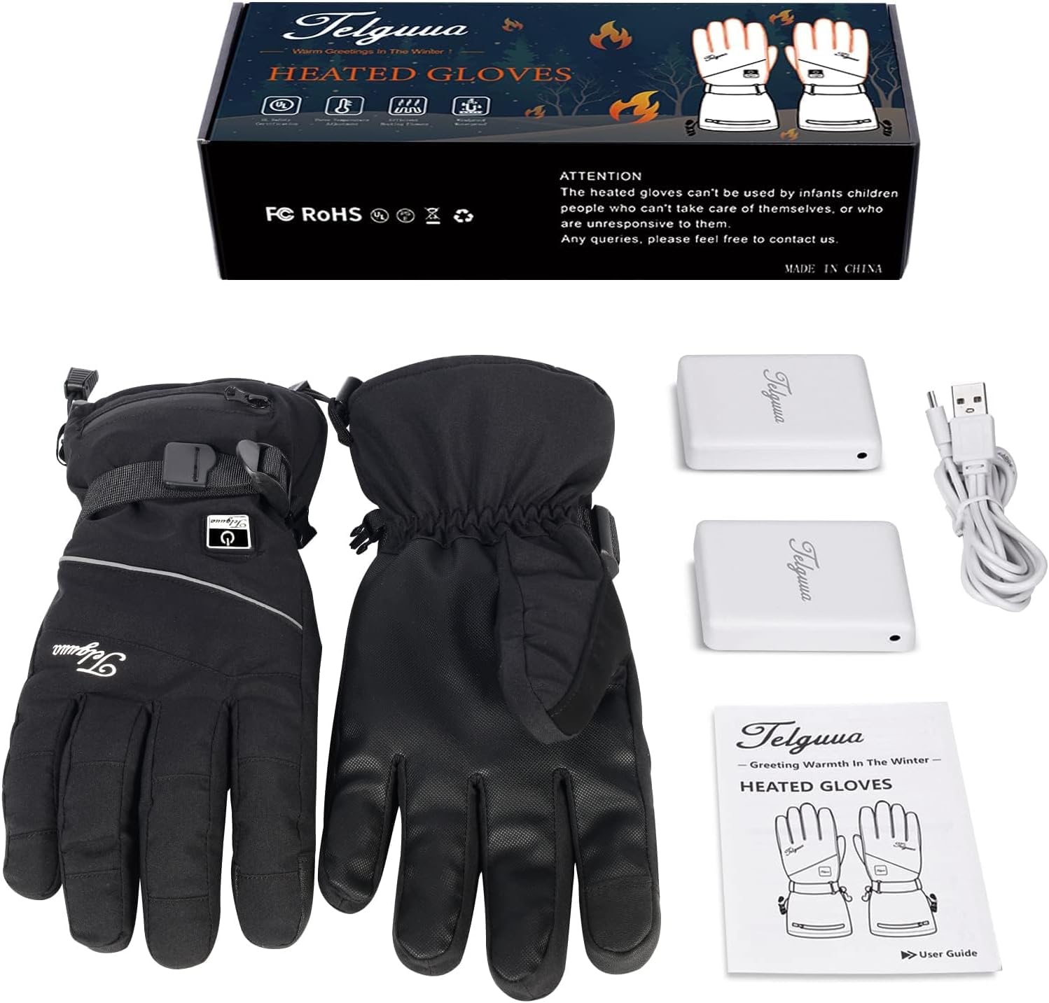 Gants Chauffants pour Femme et Homme - Touchables à l'Écran avec Batterie Rechargeable 5500mAh, 3 Températures Réglables - pour Moto, Cyclisme, Ski