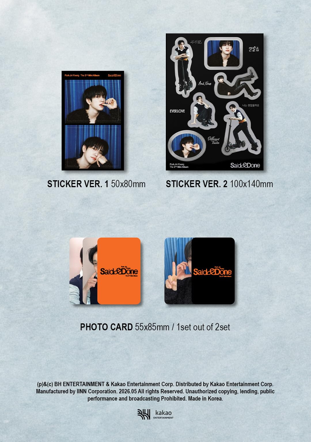 Générique Park Jin-Young - 2nd Mini Album Said & Done [Archive ver.]