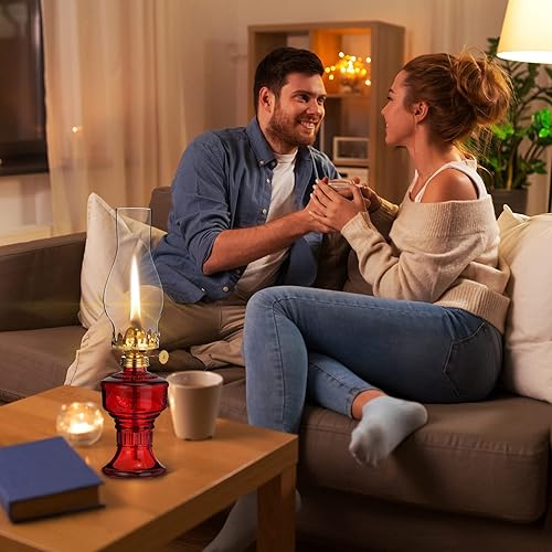 Miniatura 6 de 2 lámparas de aceite de cámara para uso en interiores, lámpara vintage de queroseno, linterna rústica de queroseno de huracán con mecha de fuego