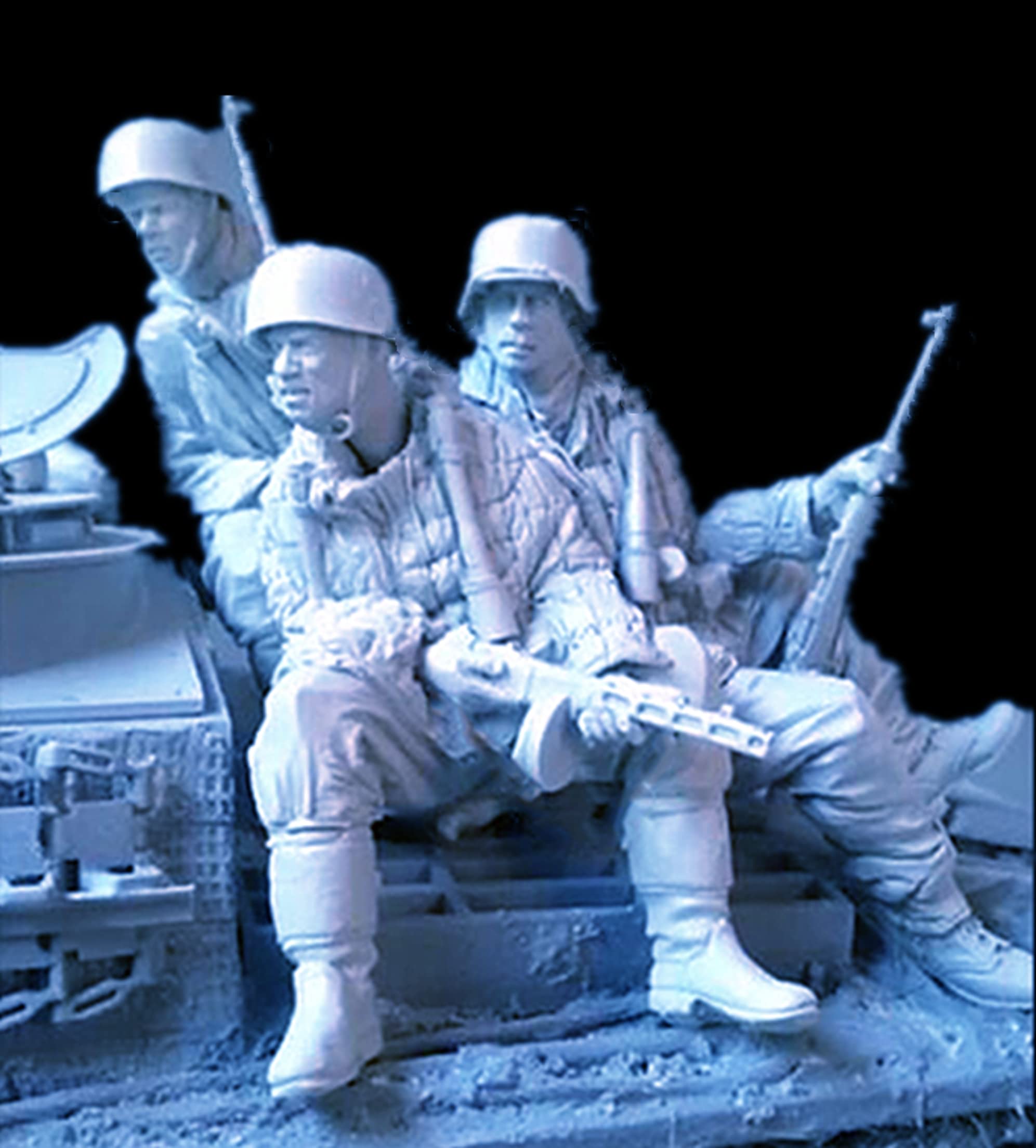 [1/16 ] Figurine en résine soldat de char allemand WWII (3 personnes, pas de char) (non assemblé et non peint) // Ld7R-9