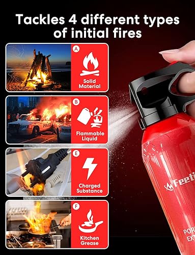 Miniatura 3 de Extintor de incendios de 2 unidades, pequeños extintores para la casa, extintor portátil a base de agua para el hogar, automóvil, cocina, barco,