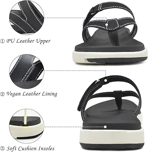 Miniatura 5 de COFACE Chanclas Ortopédicas de Moda para Mujer Damas Deslizables Ligeras Atléticas Esterilla de Yoga Cojín Sandalias Tipo Tanga con Cómodo Soporte