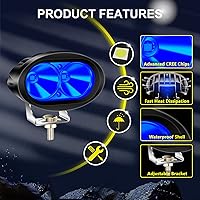 Vista 2 de Luces LED para carretilla elevadora, luces azules de seguridad, luces de advertencia seguras para almacén, peatones, centro logístico, 12V-80V