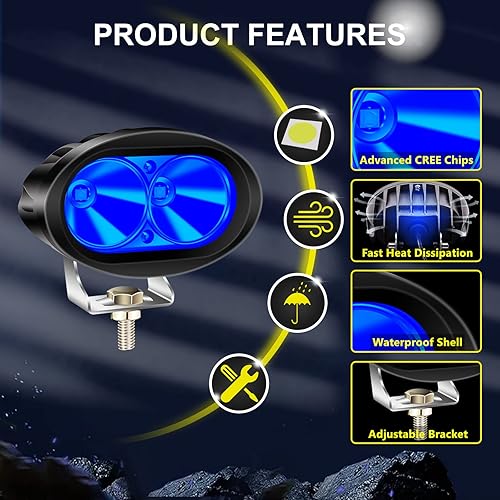 Miniatura 2 de Luces LED para carretilla elevadora, luces azules de seguridad, luces de advertencia seguras para almacén, peatones, centro logístico, 12V-80V,