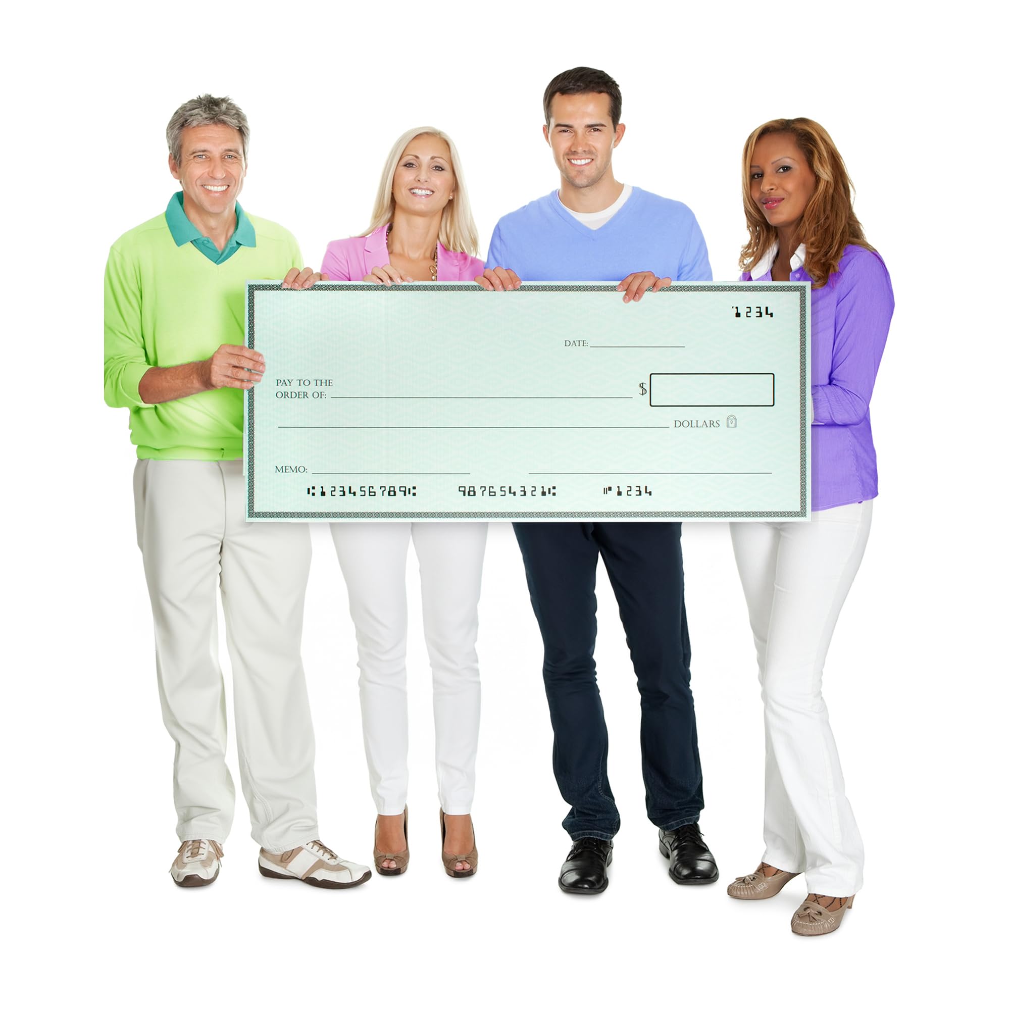 Giant Check (46 x 19.5 inches - X-Large Size) - Big Checks for Presentations, Awards, Donations, Ceremonies and Events