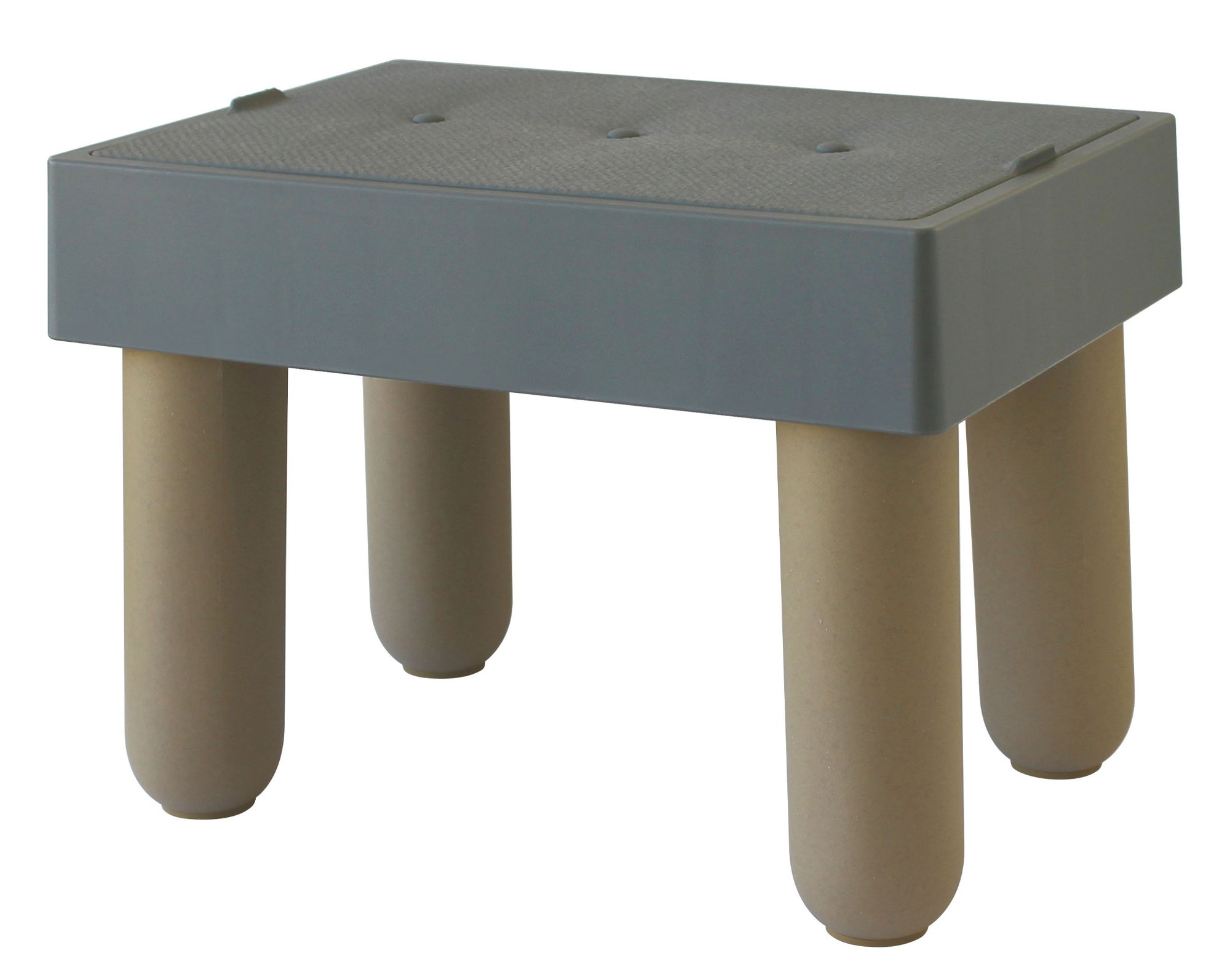 Tabouret Stepfill gris petit meuble d'appoint 26x37x27 cm