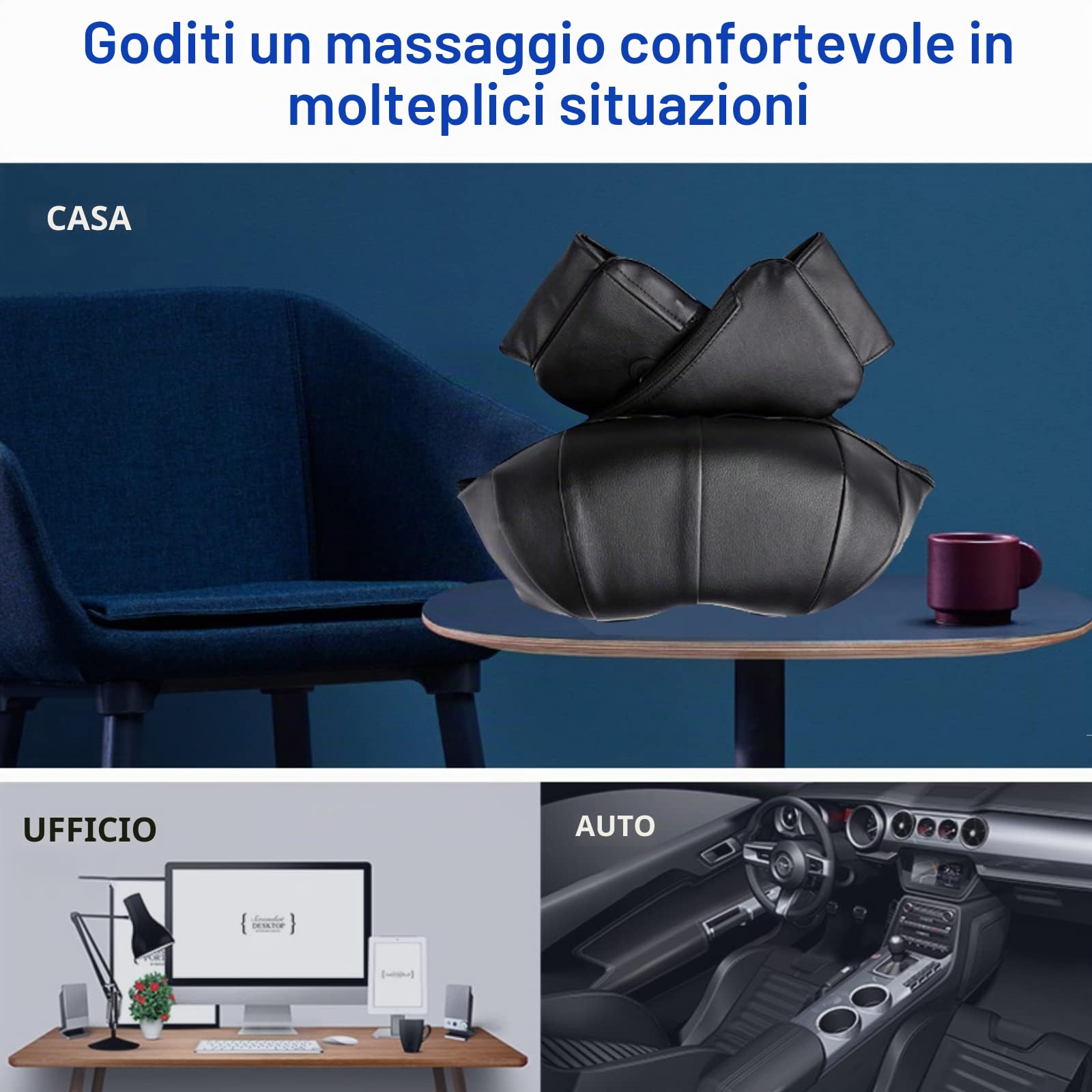 LAOBEN Massaggiatore di tessuto profondo Shiatsu massaggiatore cervicale con funzione termostatica massaggiatore elettrico per collo spalle schiena muscolo sollievo dal dolore a casa ufficio e auto