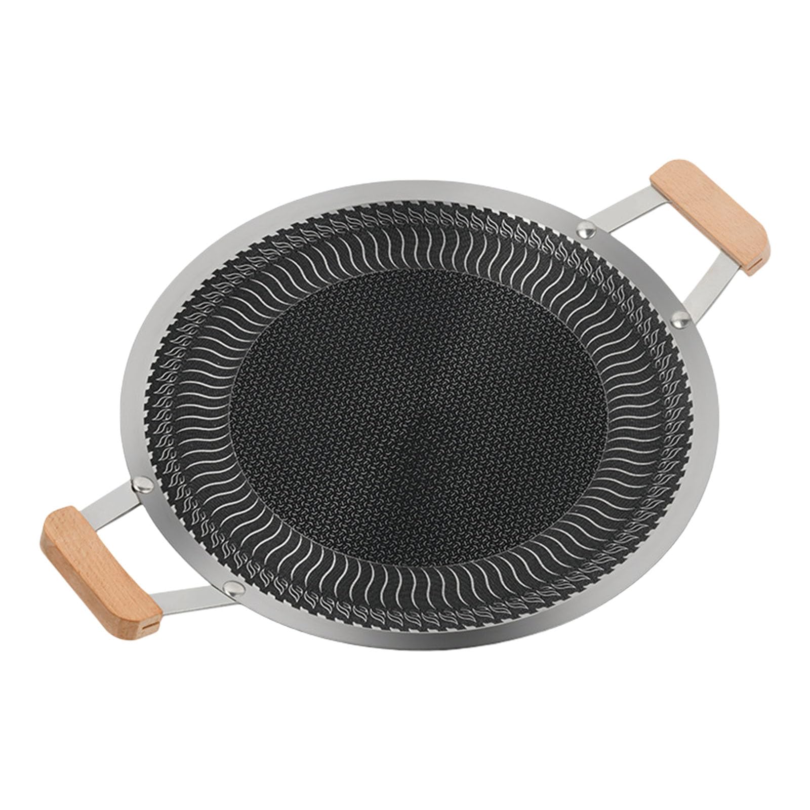 MICFENY BBQ Pans Cooking Pans Grilling Tool Grilling Plate Outdoor BBQ Grilling Pans 316Stainless Steel Texture for Outdoor