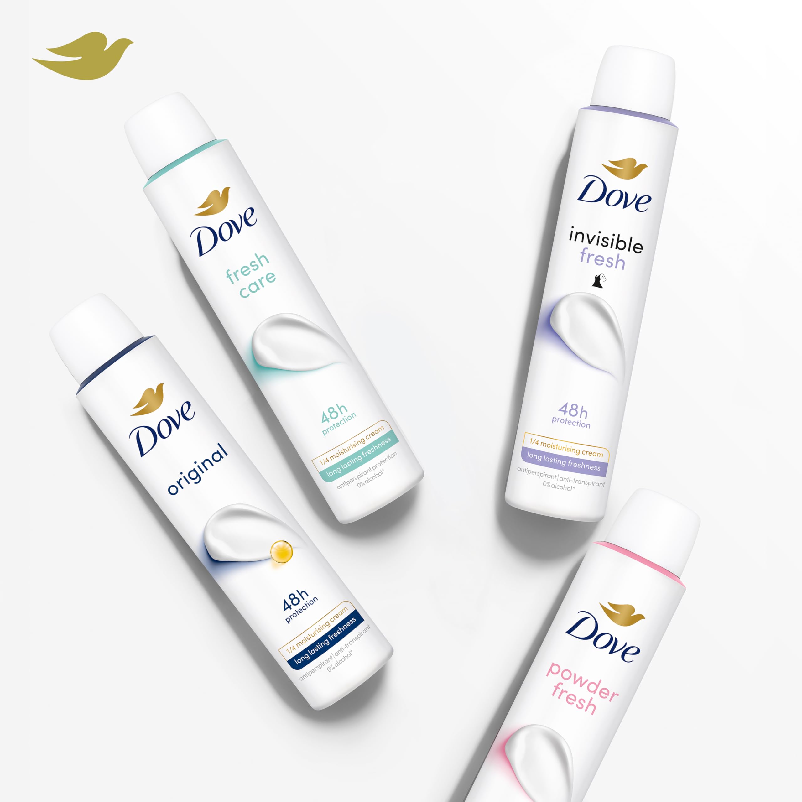 DOVE Déodorant Spray Anti-Transpirant - Invisible Fresh - Protection 48H contre la transpiration - Contient 1/4 de crème hydratante - 200ml