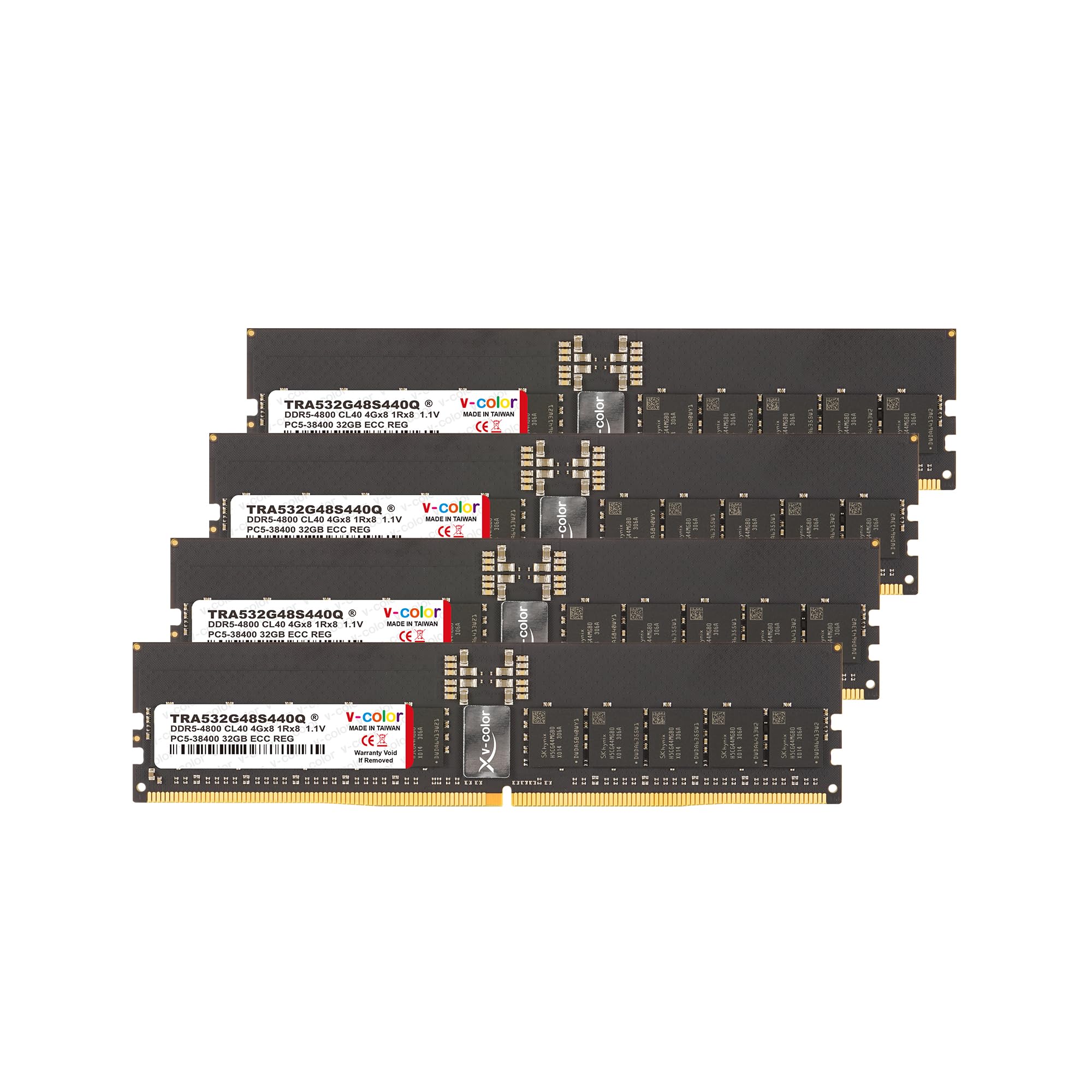 DDR5 4800MHz R-DIMM OC 1Rx4 4Gx4 CL40 4800MHz (32GBx8) 256GB DDR5 V-Color メモリ v-color 4枚 32GB R-DIMM メモリー