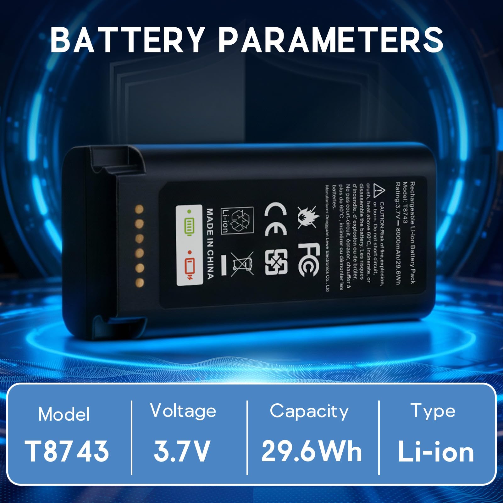 8000mAh Akku, kompatibel mit der Eufy E340 C31 Video-Türklingel; Ersatzakku mit hoher Kapazität für den Eufy E340-Akku, inklusive Typ-C-Ladekabel