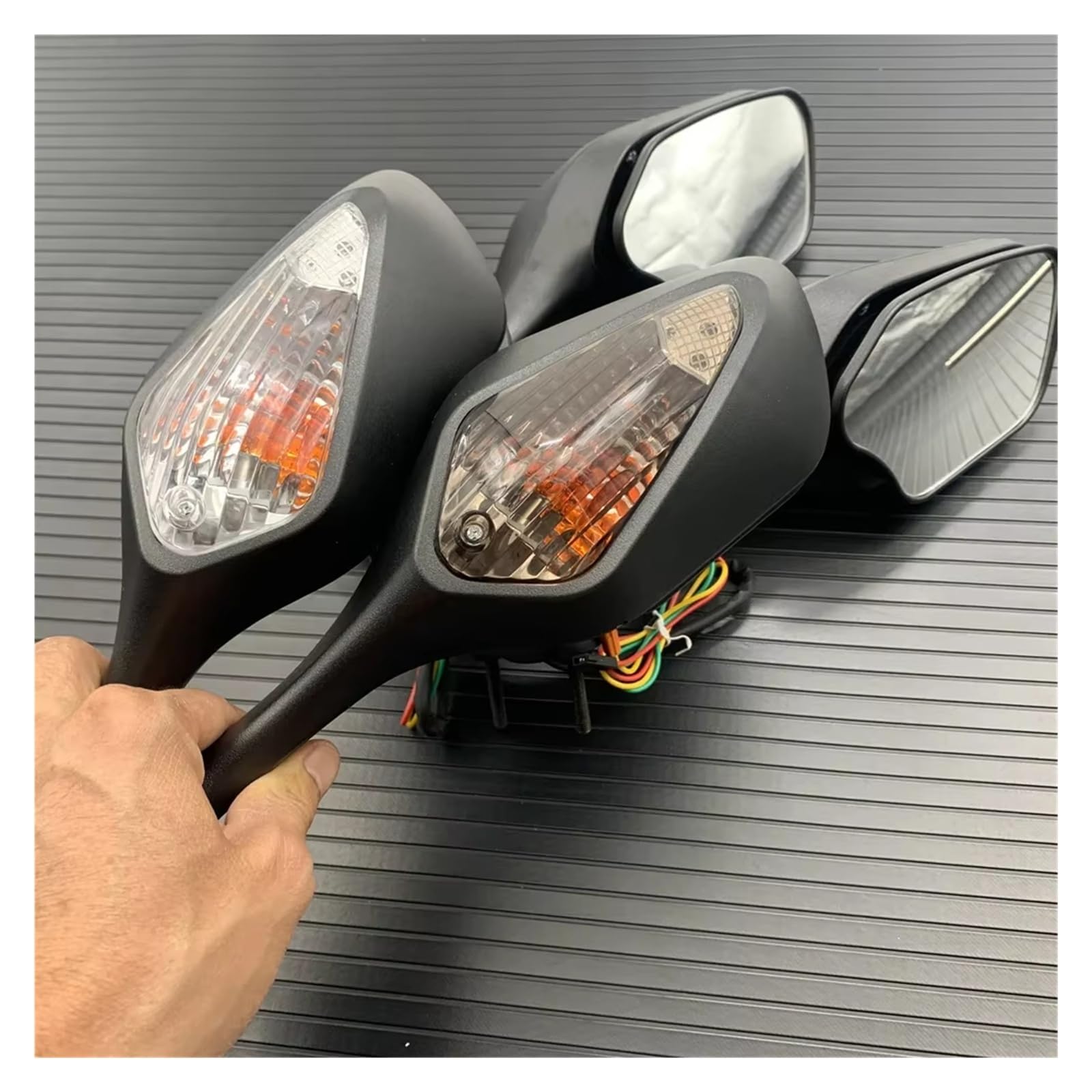 Espejos Motocicleta Para CBR1000RR 2008-2014 2015 2016 Para VFR1200 2010-2012 Retrovisor Motocicleta Espejos Laterales Con Luz LED Intermitente