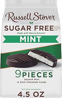 Sugar Free Dark Chocolate Mint Patties Candy, 4.5 oz. bag