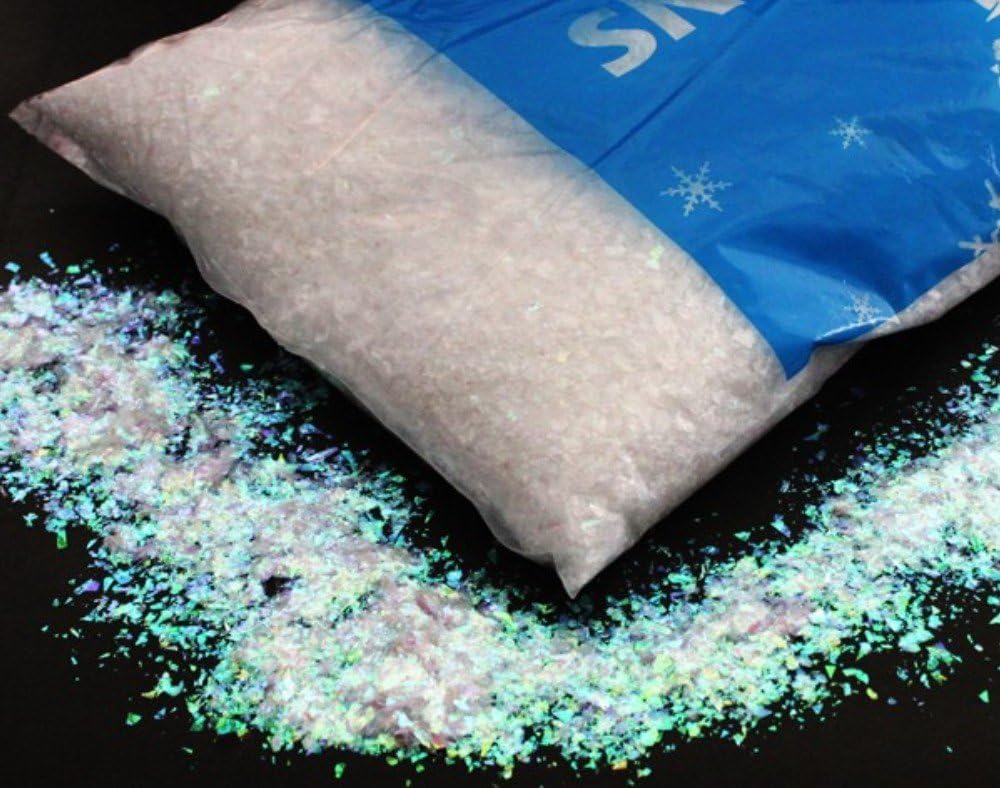 BM Bright Ideas Artificial Snowflakes for Festive Crafts, Iridescent Fake Nativity, Baubles and Decorations, Imitation Snow for Christmas Décor, 500-gram Bag, 500g, Silver