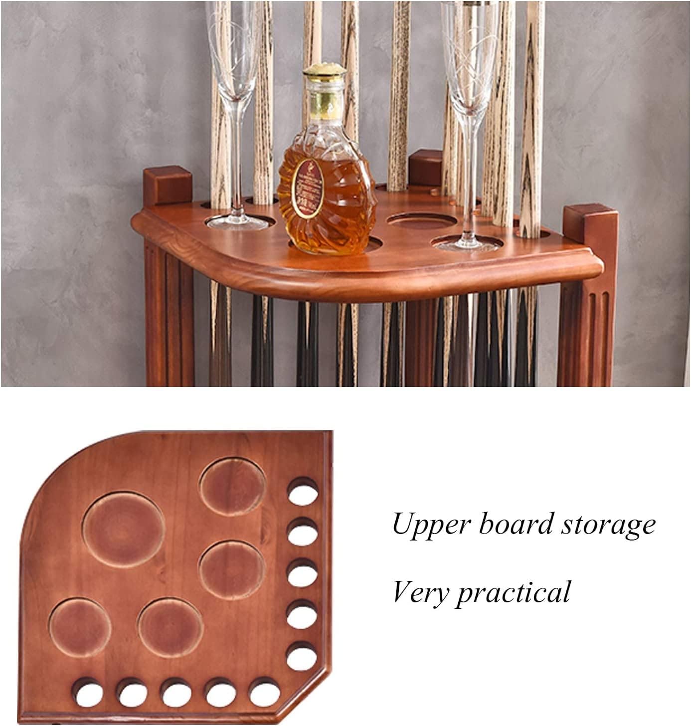 Pool Cue Stick Holder,Corner Floor Cue Rack,Billiard Stick Stand,Solid Pine,for Pool Bars,Clubs,Pool Cue Rack