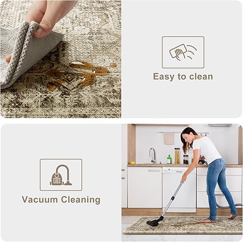 Vista 145 de KIMODE - Juego de 2 tapetes de cocina antifatiga, estilo vintage, antideslizantes, impermeables, ergonómicos, acolchados, cómodos para lavandería