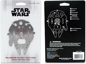 Star Wars Millennium Falcon 8-In-1 Multitool Kit | Hand Tool Gadgets Include Screwdrivers, Wrenches, Bottle Opener, Wire Cutter, Scraper, Protractor | Portable Survival Tool, Camping Accessories