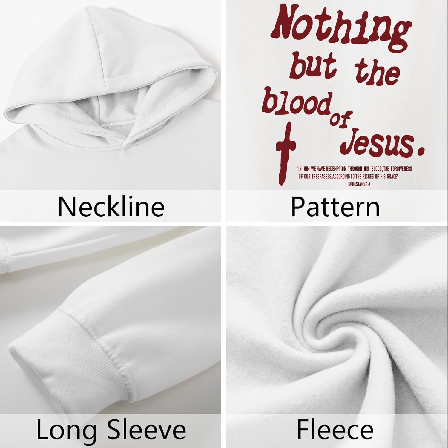 Christian Hoodies for Men Religious Faith Jesus Sweatshirts Inspirational Bible Verse Cross Graphic Hoodie Pullover - Image 7