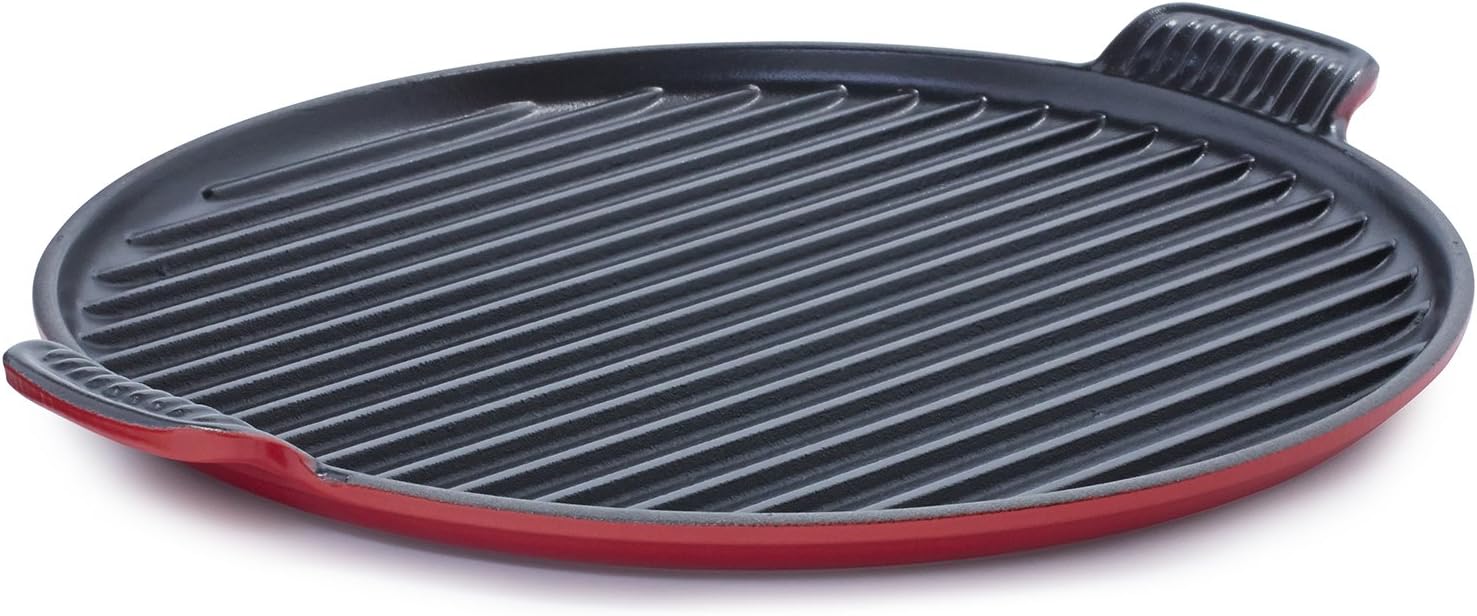 Le Creuset Enameled Cast Iron Bistro Grill Pan, 12-2/3-Inch, Cherry