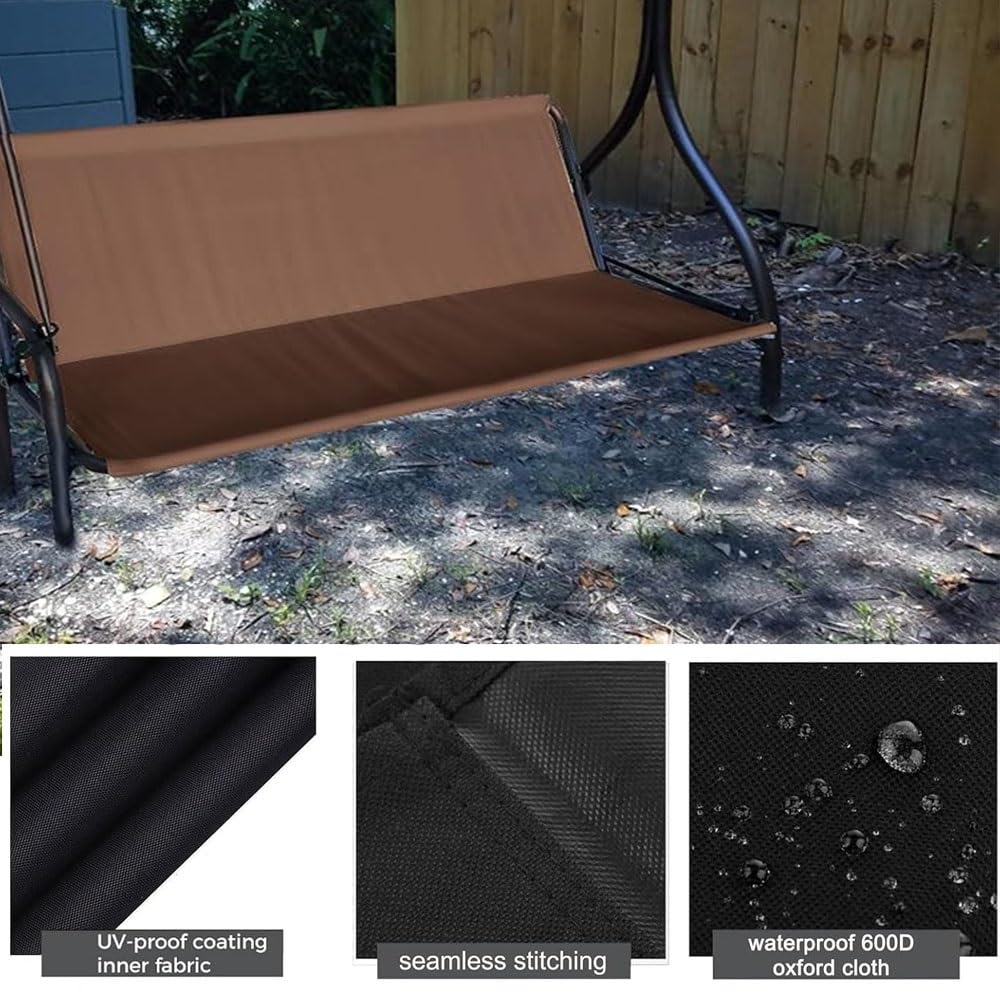 Housse De Siège De Rechange Pour Balançoire De Jardin, 158x54x54cm Tissu 600D Oxford De Rechange Pour Balancelle Chaise Extérieur 2 3 Places, Durable(Gray-white stripes,168x56x56cm)