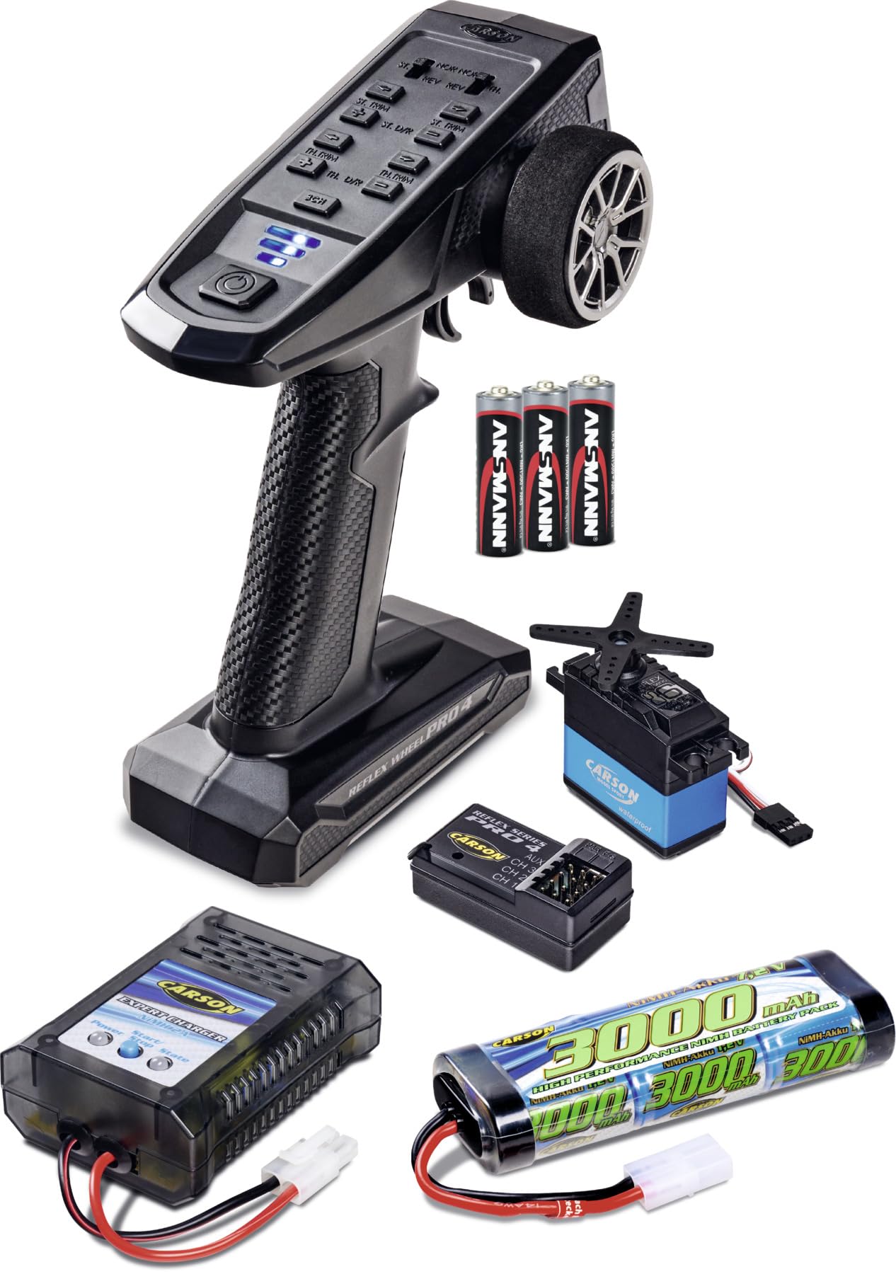 Carson 500500112 FS 3K Reflex Wheel Pro 4 set elettrico - Accessori RC, accessori per modellismo, set di messa a punto, radiocomando RC