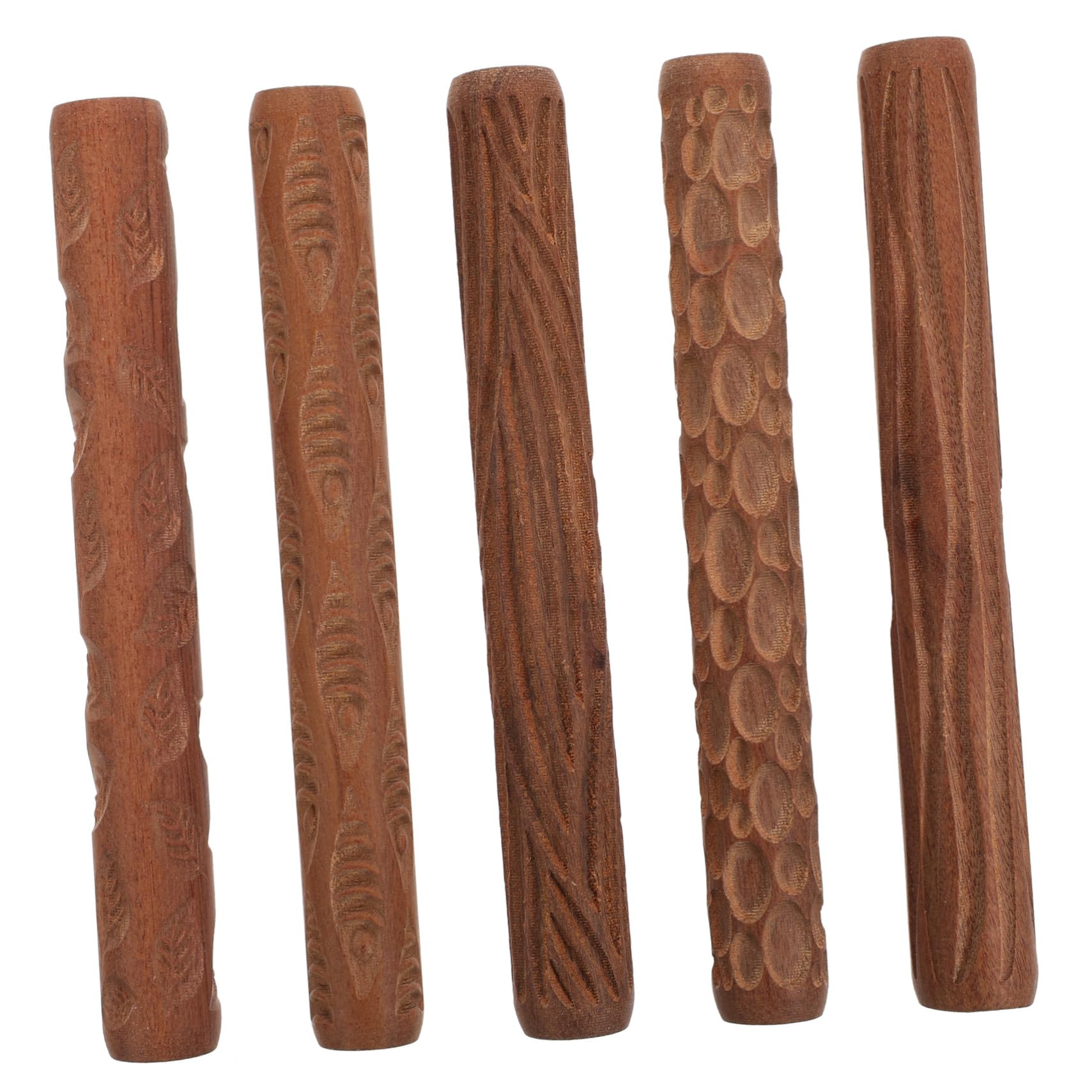 Amosfun Lot De 2 Rouleaux À Pâtisserie en Bois pour Poterie Outil De Modelage Dargile Rouleaux À Main pour Lartisanat 5 Pièces X 2
