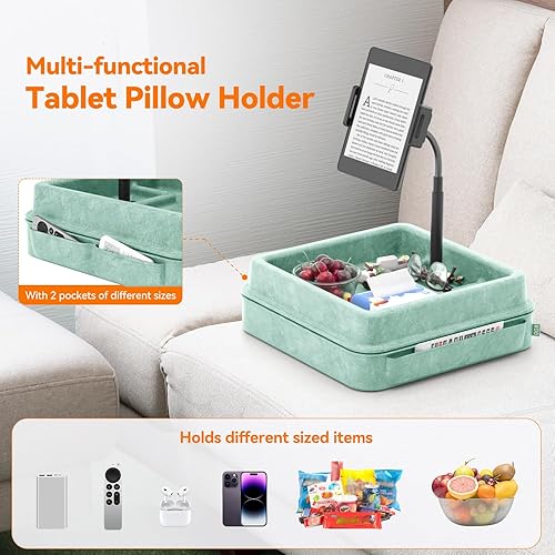 Miniatura 3 de KDD Soporte de almohada para tablet Soporte de almohada ajustable de 360 para iPad, cama y escritorio, cuello de cisne para tableta con bandeja de