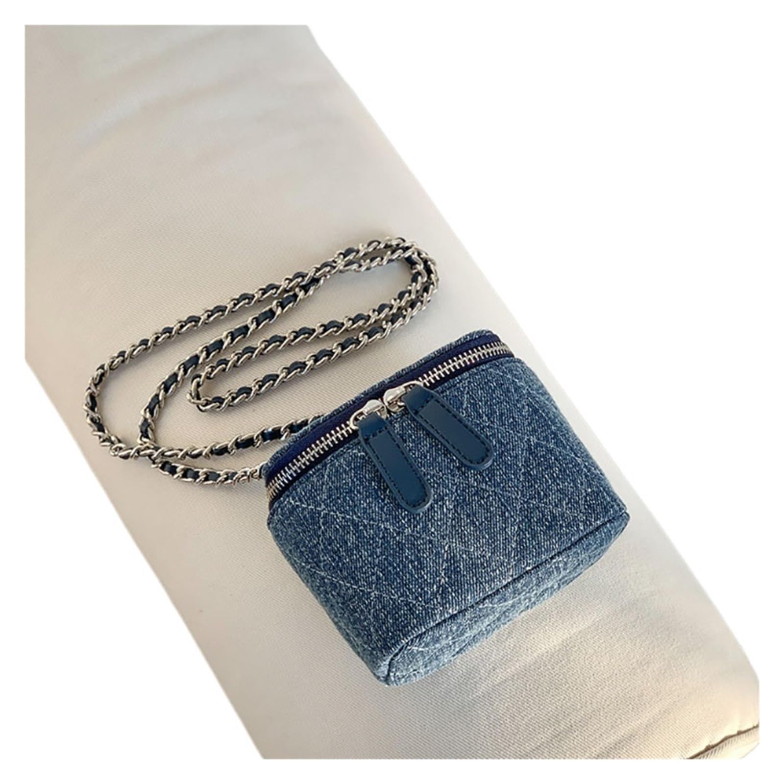 Borsa Jeans Donna Borsa a tracolla semplice in denim, stile retrò, mini, da donna, con singola, piccola, quadrata, a catena