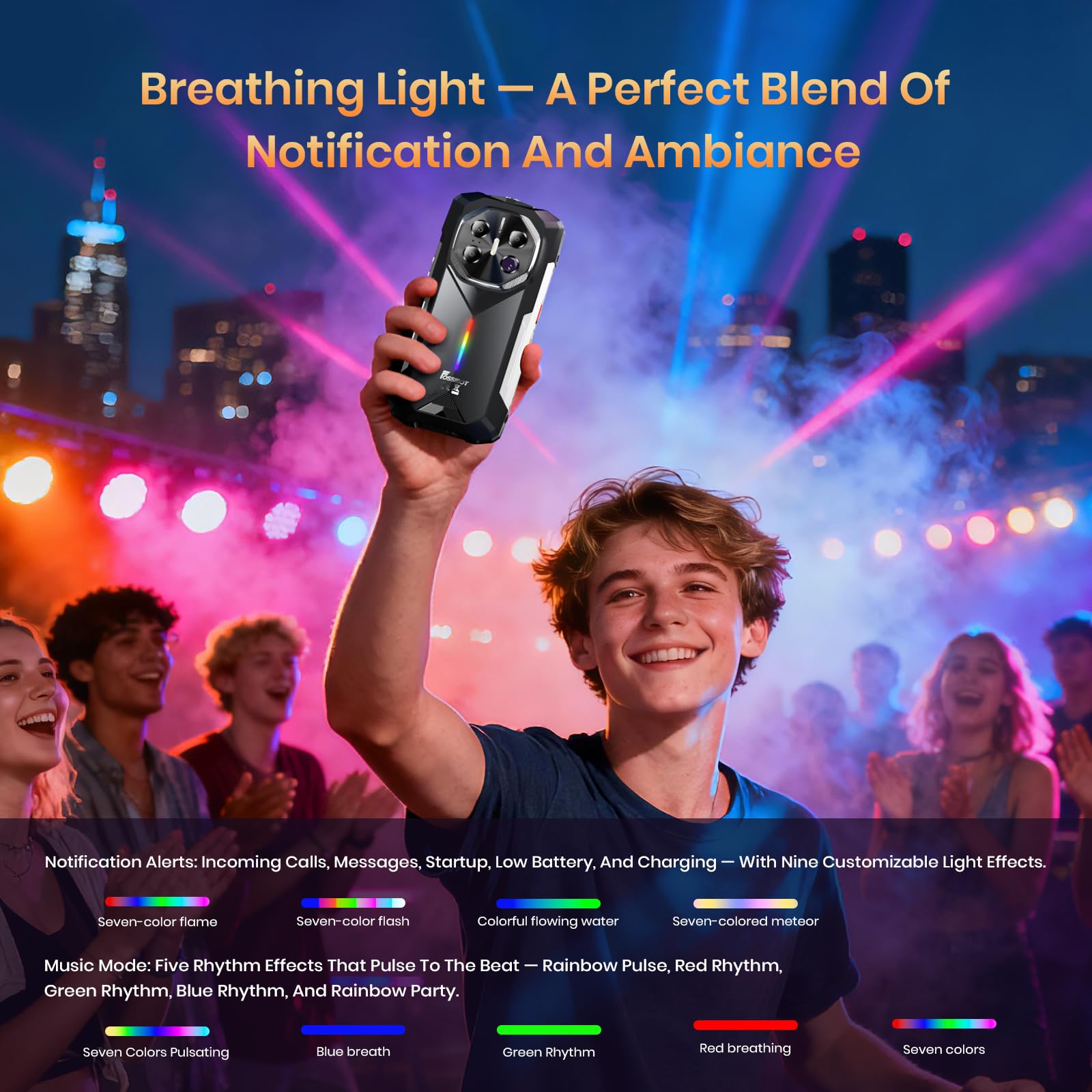 FOSSiBOT F113 5G Téléphone Portable Incassable Vision Nocturne 64MP, 20000mAh, 36Go+256Go, Smartphone Incassable Écran FHD+ 6,78" 120Hz, Android 15 Caméra 50MP Dual SIM IP68/IP69K/NFC/Face ID (Gris)