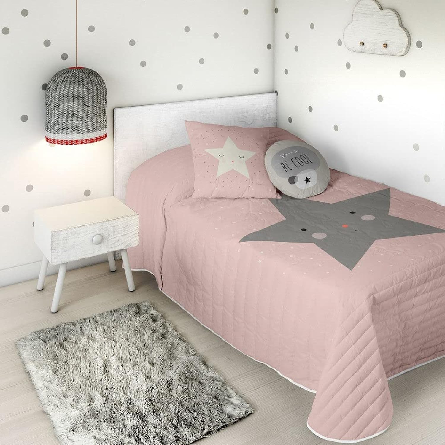 HACIENDO EL INDIO Colcha bouti Happy Star, Cama 105/110 cm (200 x 260 cm)