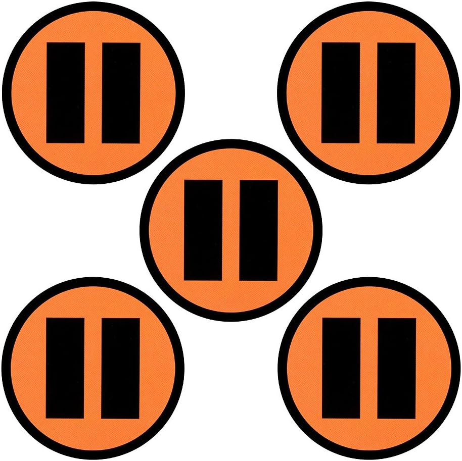 Pause Magnets - Pack of 5-2 Inch - Fridge Office Whiteboard Magnets -