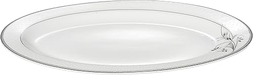 Miniatura 3 de Lorenzo Elegante servicio de porcelana de hueso de 57 piezas para 8 juegos de vajilla de viola, plata