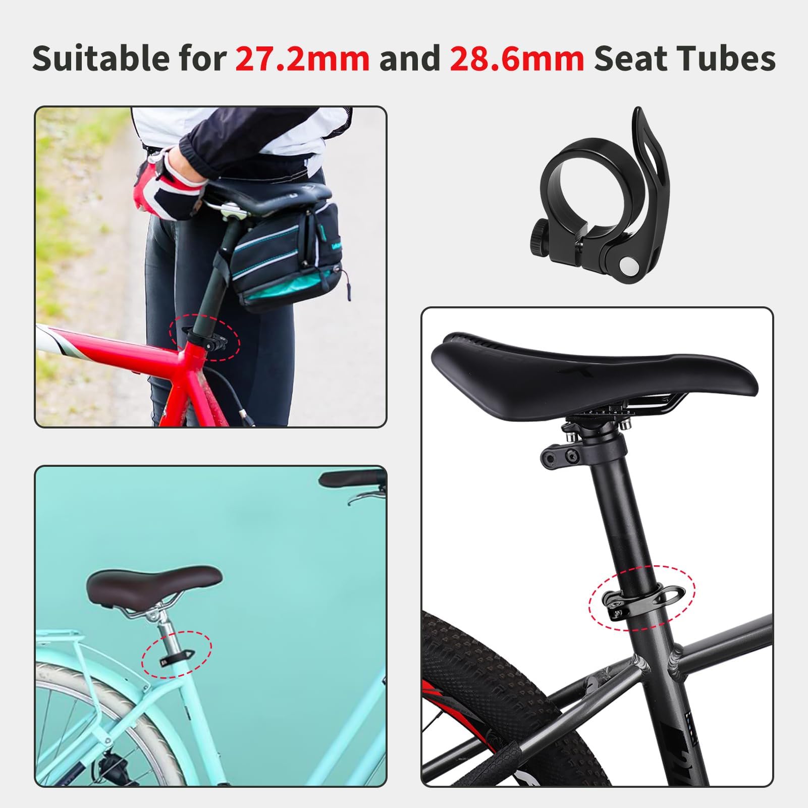 Morsetto Reggisella A Sgancio Rapido Per Bici: Universale In Alluminio (M6) - Scegli Il Colore!