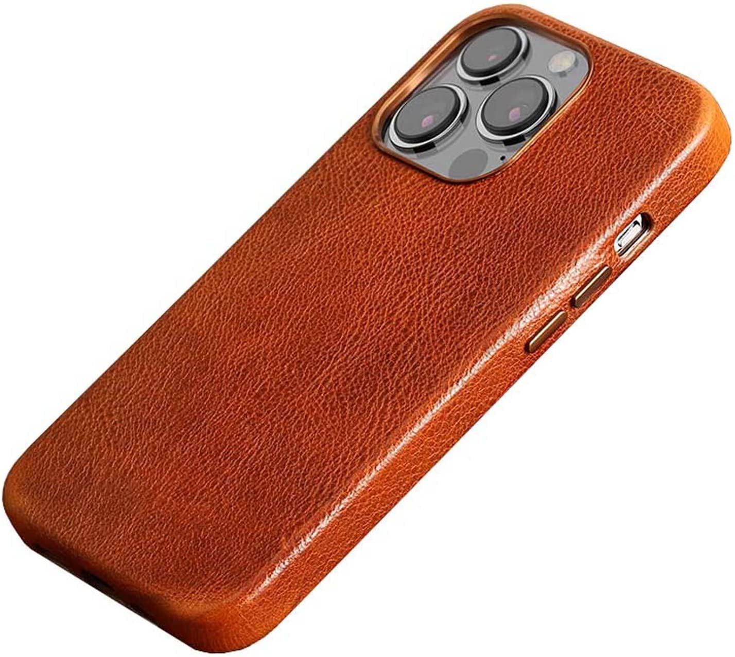 Housse cuir iPhone 13 Pro Max café rétro chic - 6