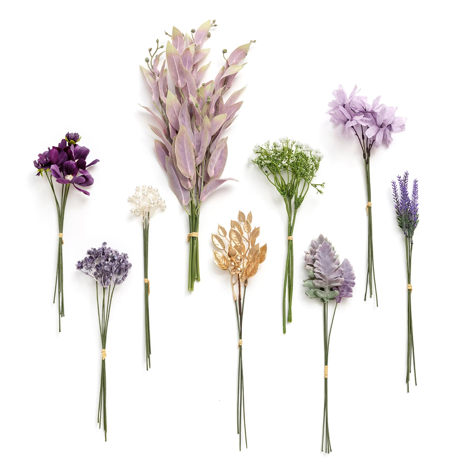Lings Moment künstliche Blume Faux gefälschtes Grün Stängel Picks Box Set Combo für Wohnkultur Indoor Outdoor