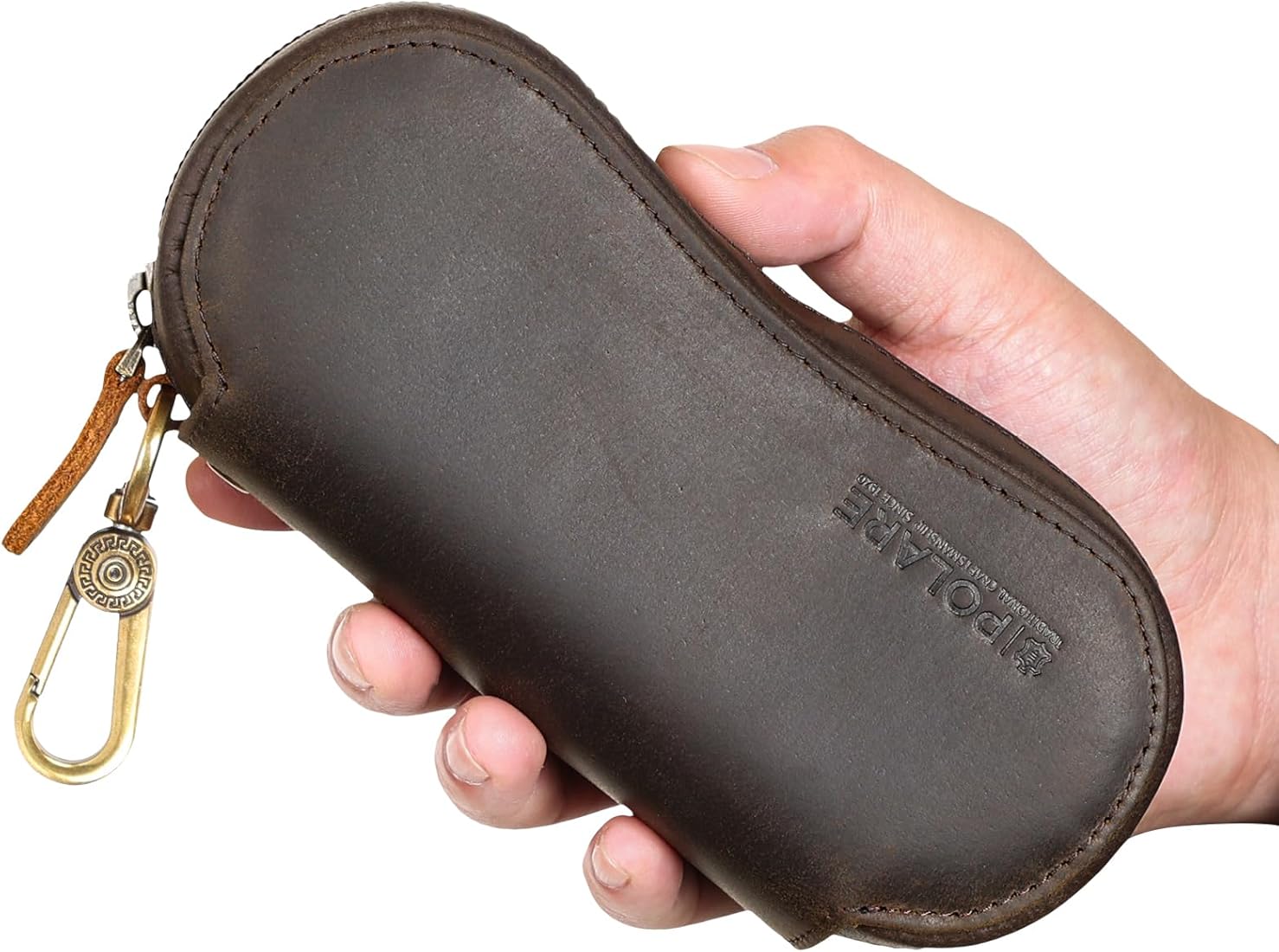 Buy Polare Full Grain Leather Glasses Case Safety YKK Zipper