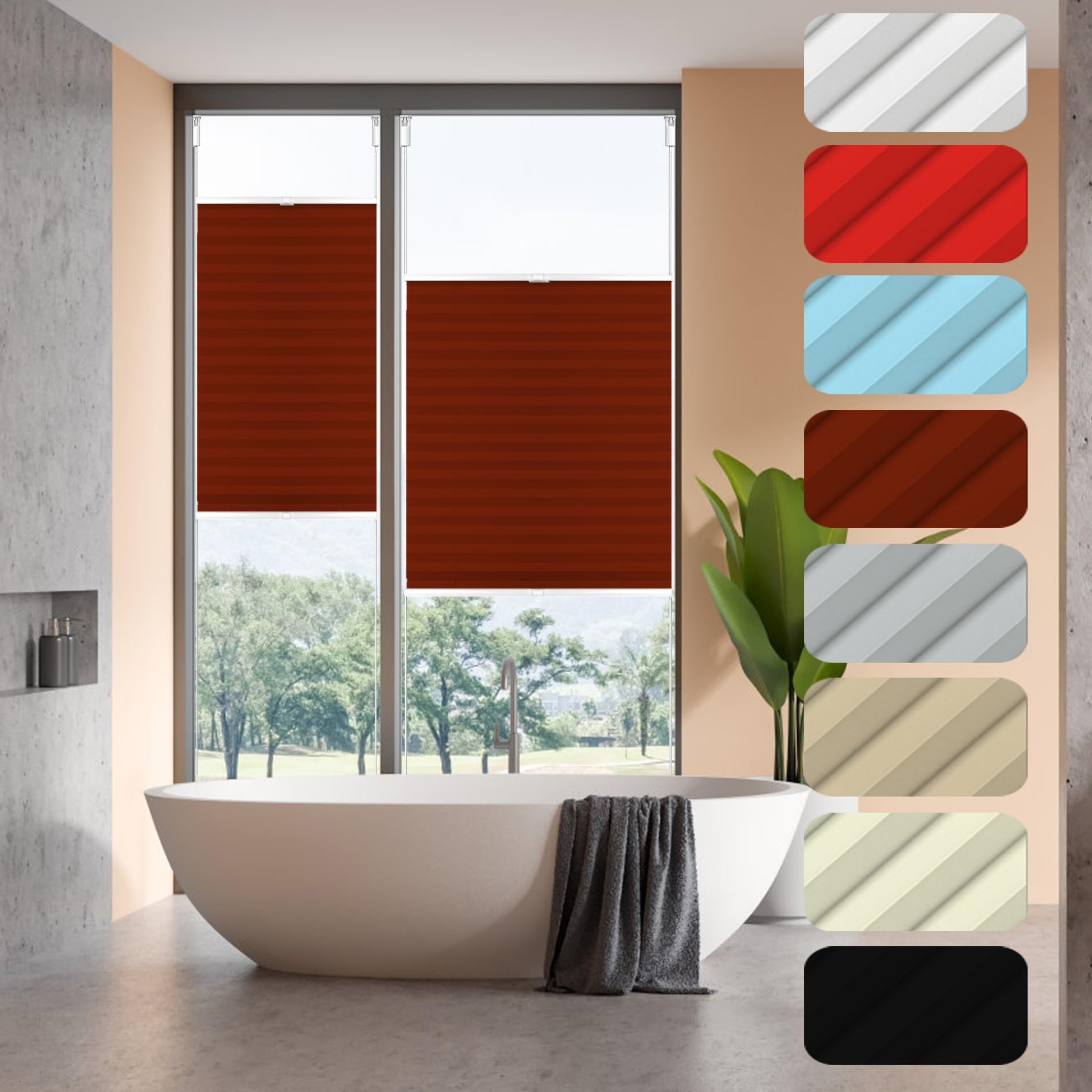 Store plissé 45 x 90 cm pour fenêtres de chambre et bureau calme