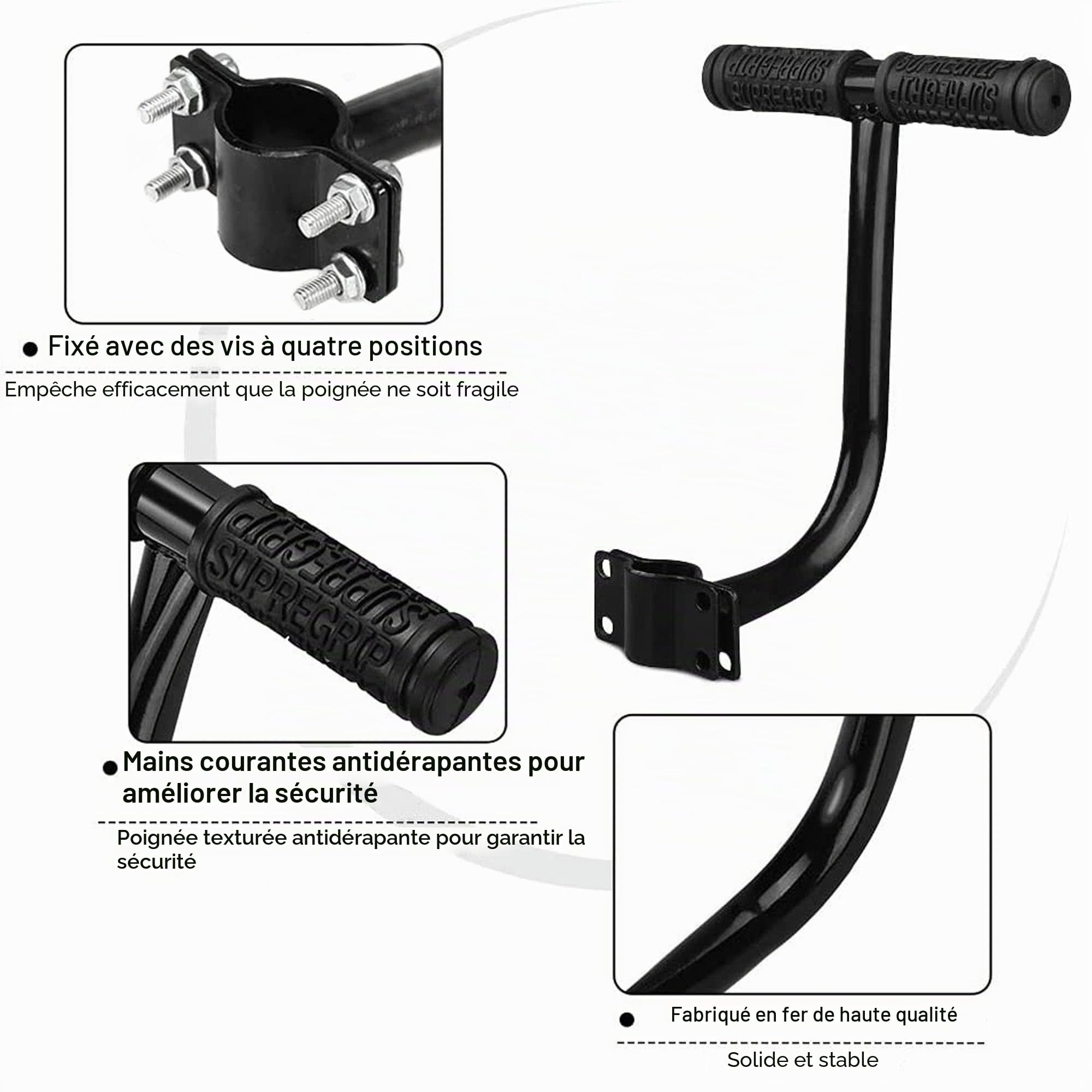 Repose Pieds de Vélo Arrière Antidérapant, Siège Arrière PU Cuir pour VTT Montagne