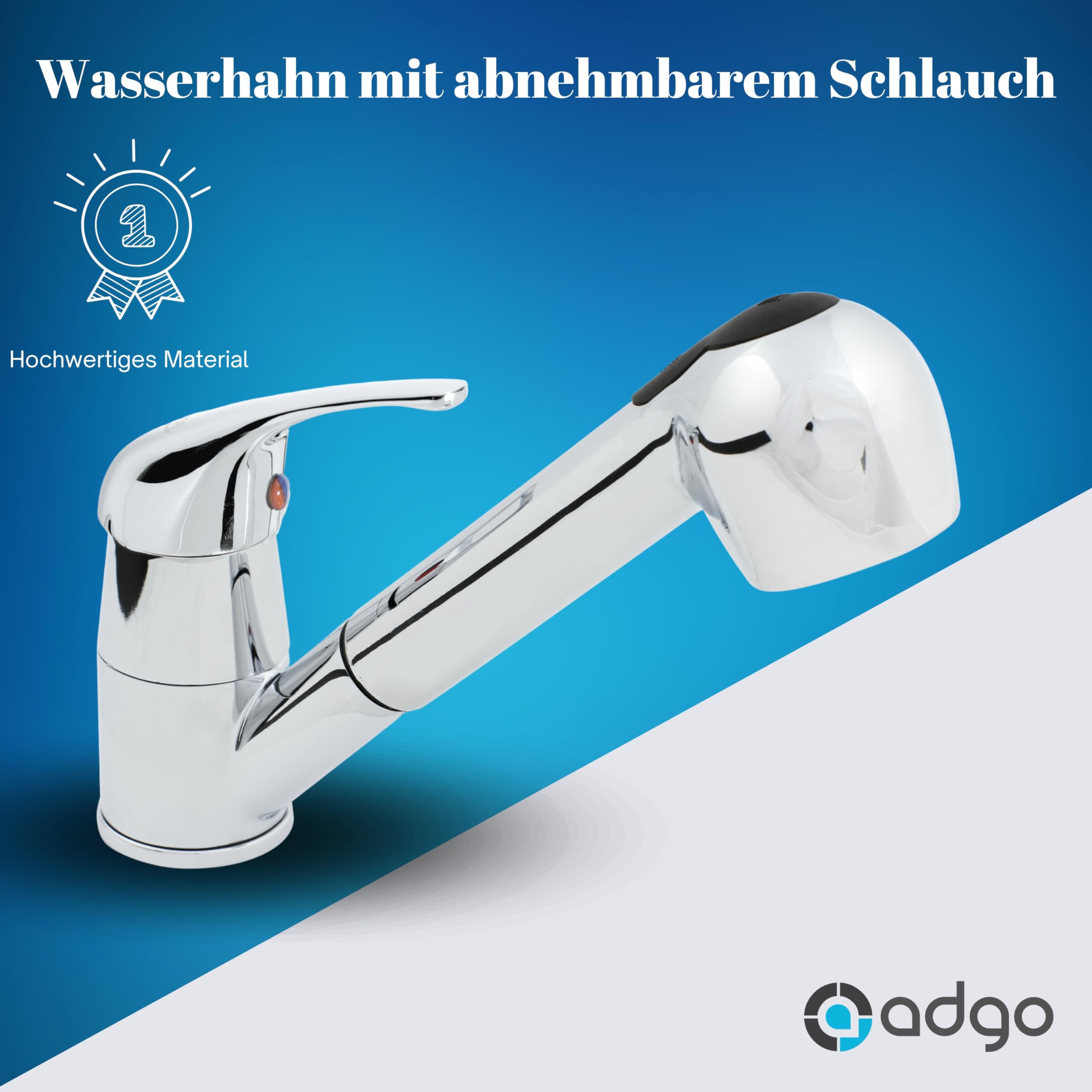 ADGO Fregadero de Cocina para el Hogar con Lavabo de Cámara Profunda con Batería, Grifo y Contenedor Dispensador de Jabón, para Jardín, Hogar, Garaje, Sótano, Baño y Taller, Fábrica, Industrial, Gris