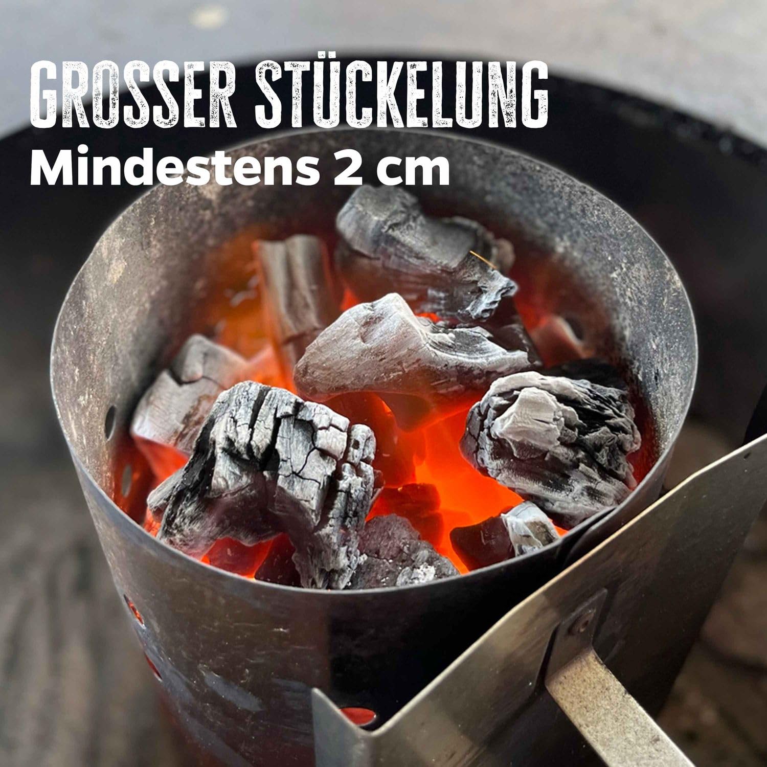 Grillfürst Holzkohle 25 kg - nachhaltige Holzkohle in großer Stückelung und mit hohem Brennwert, saubere und effiziente Verbrennung, 5 x 5 kg