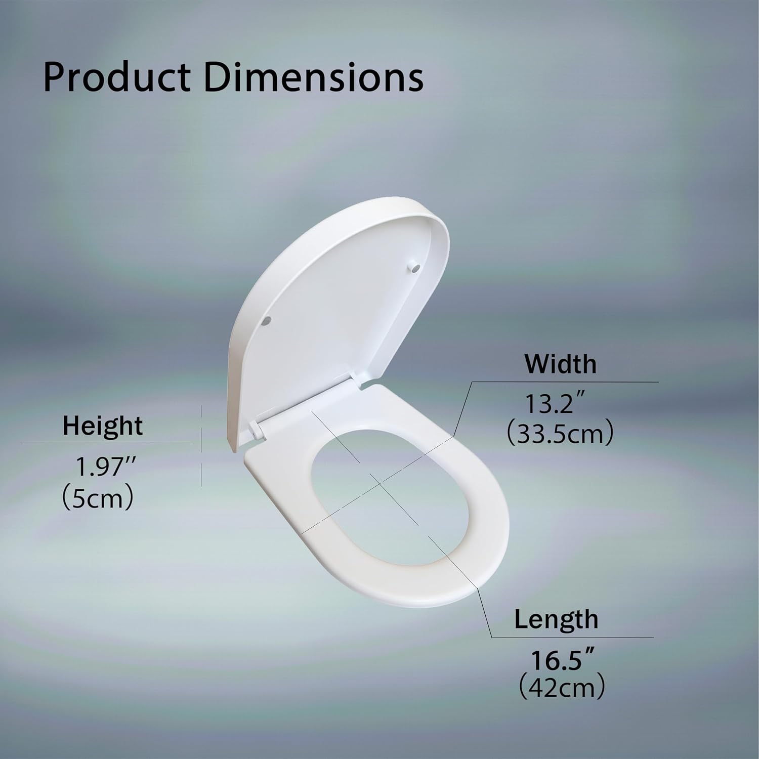 U/D-Shape Toilet Seat Replacement, Soft Close Quiet No Slam, PP Plastic Heavy-Duty Anti-Yellow, Quick Release Easy Install, Fits 17” Medium Round & Elongated Toilets – MinS027