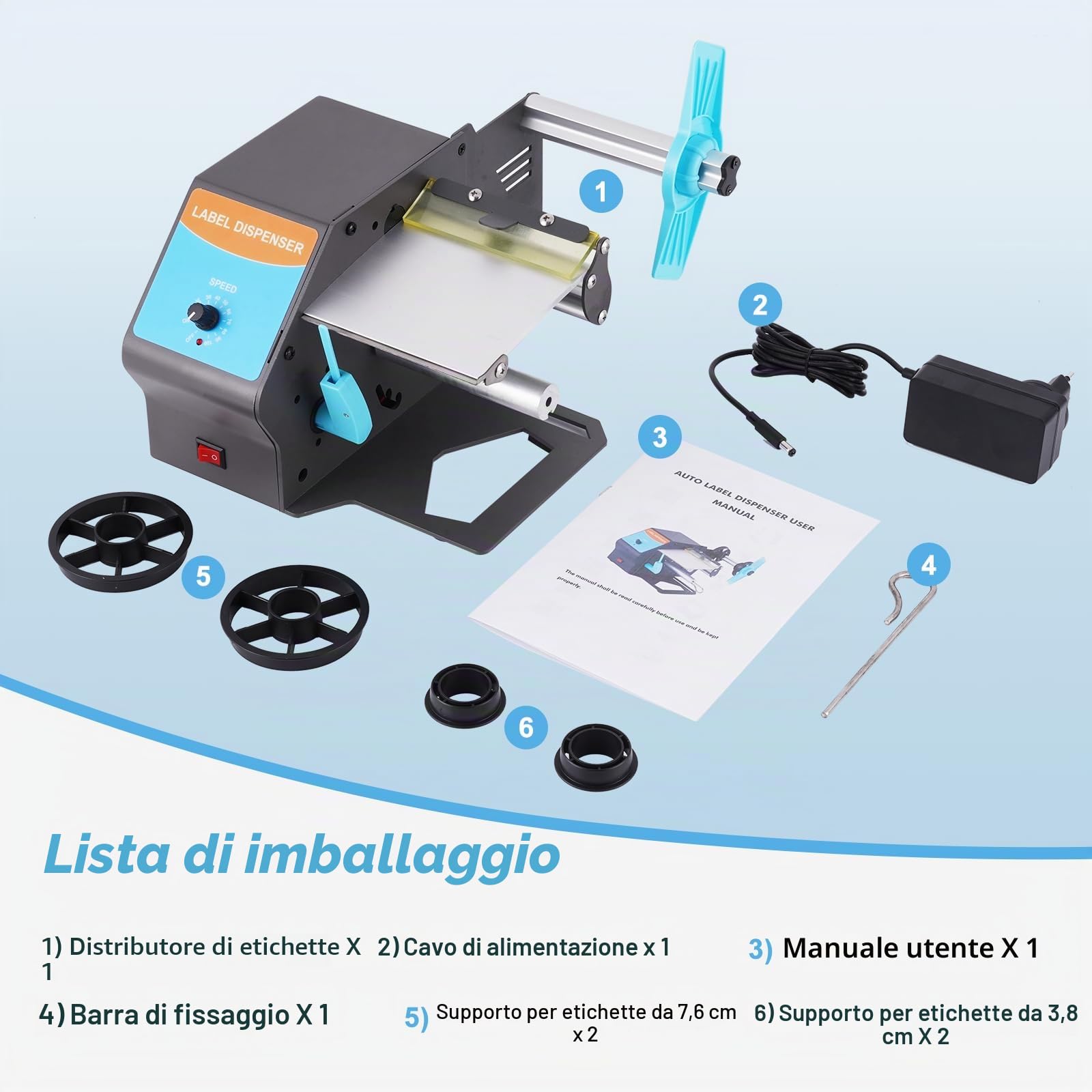 YUCHENGTECH Dispenser Etichette Trasparenti Automatico 10 pollici/s | Dispenser Etichette Adesive Elettrico Larghezza 5-120 mm Longueur Supérieure à 5 mm per Etichette Autoadesive e Trasparenti