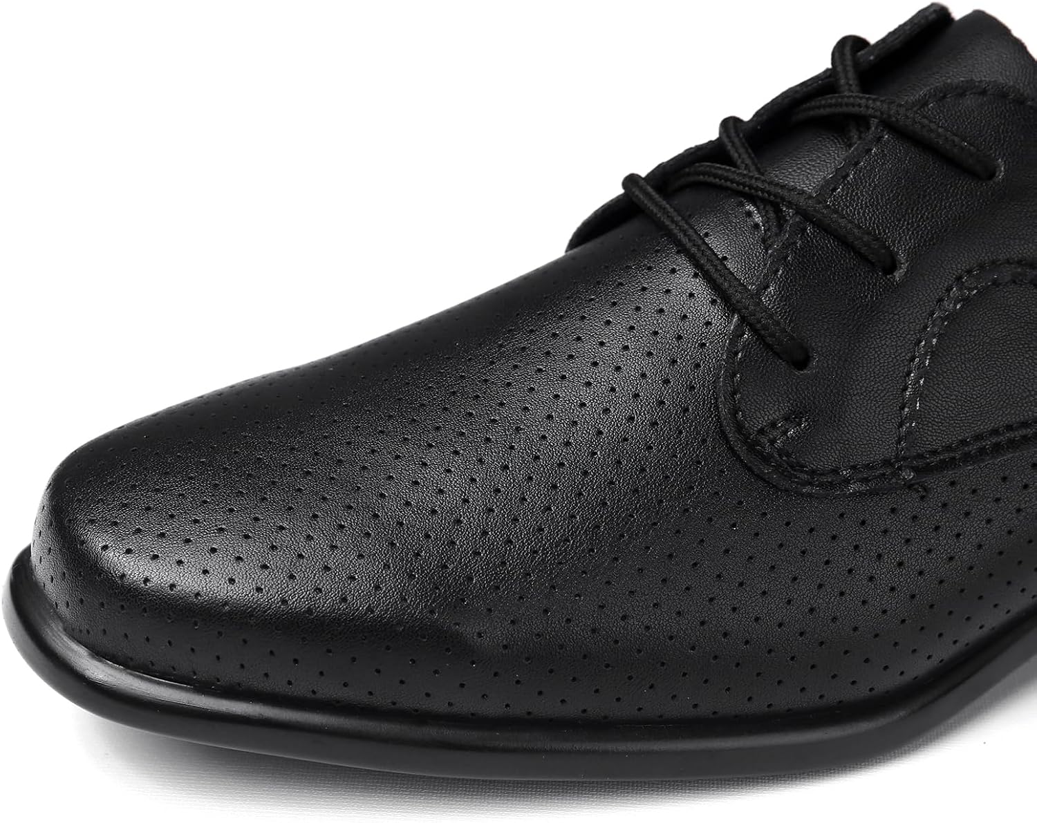 SWDZM Men's Ballroom Dance Shoes Black Leather Sole Tango Salsa Latin Character Shoe